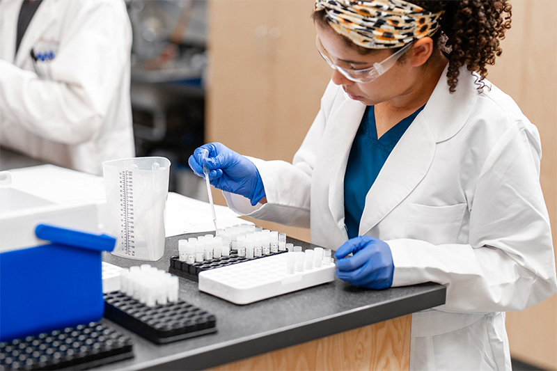 scientist testing materials